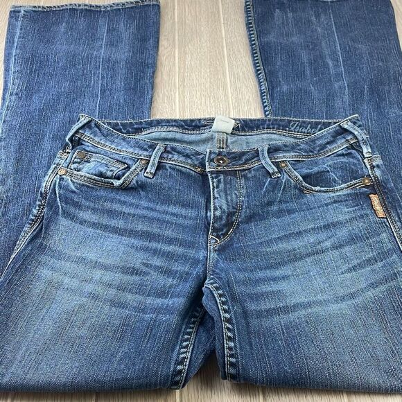 Silver Jeans Women's Isabel Distressed Boot cut Jeans Blue 28 - Picture 6 of 15